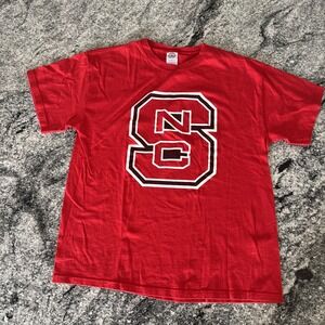 Men's Delta Magnum Weight NCS North Carolina State Red T Shirt Large #817